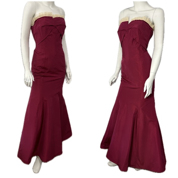 CAROLINA HERRERA - RENEE's OSCAR $5490 Runway RASPBERRY SILK Gown Dress 4-6 - Picture 5 of 14